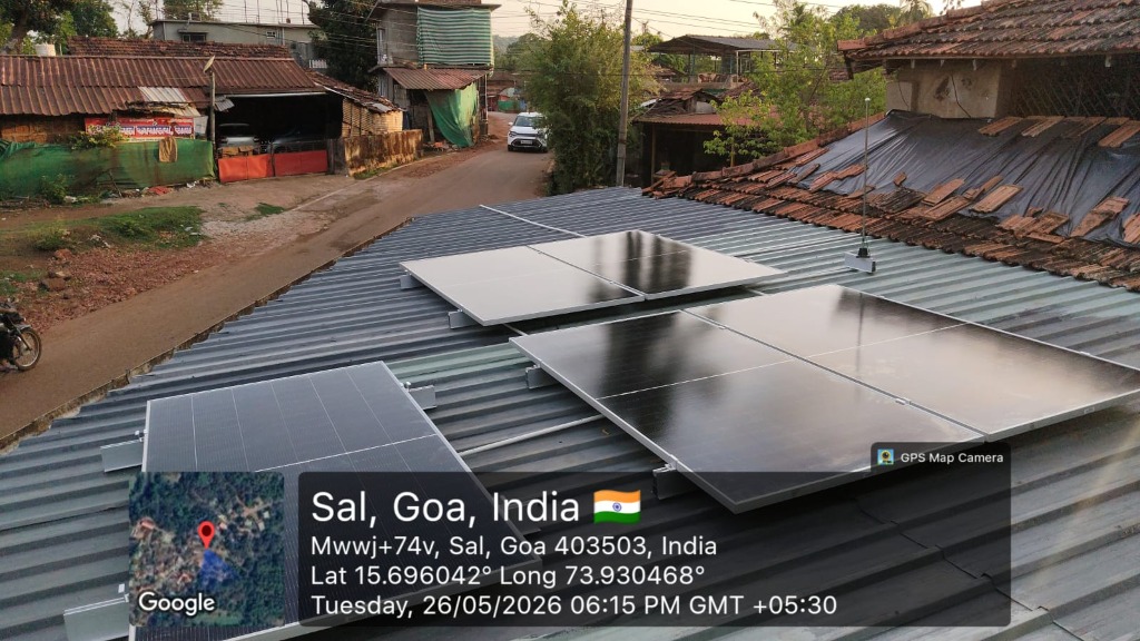 Rooftop panels in Sal, Goa