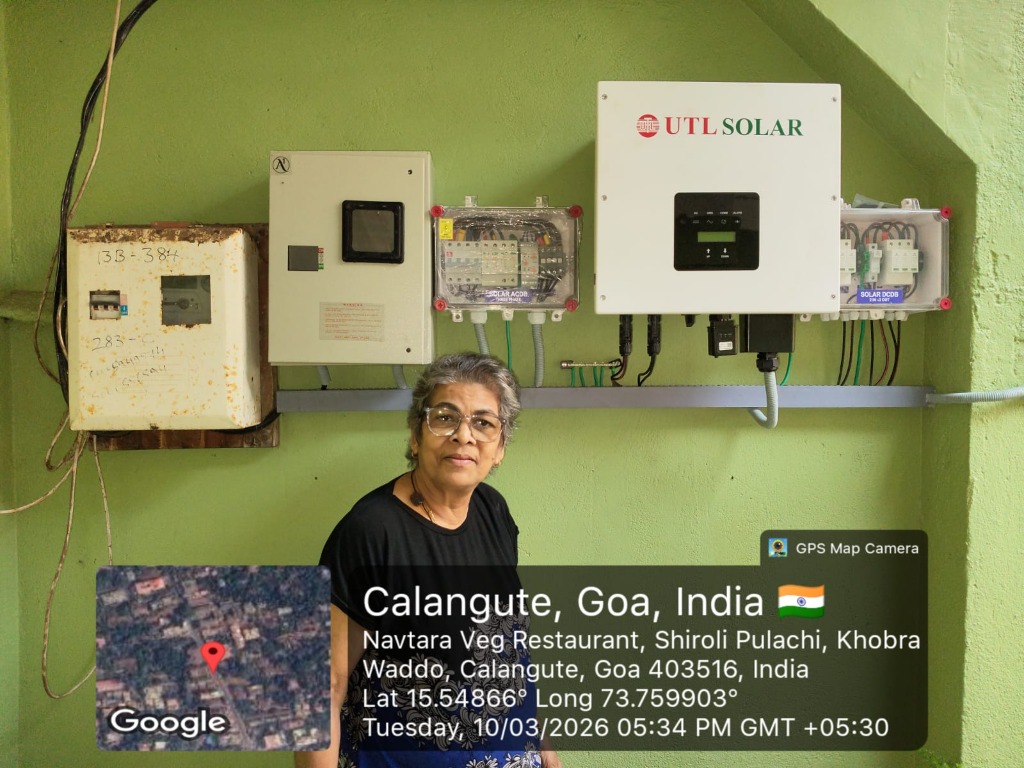 Rooftop solar panels in Sirsai, Goa